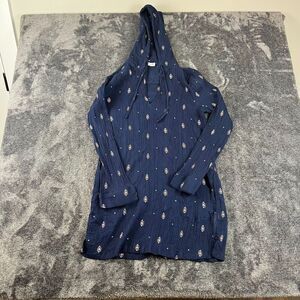 Carve Designs Gauze Hooded Coverup Navy Blue Organic Cotton Swim Women's M